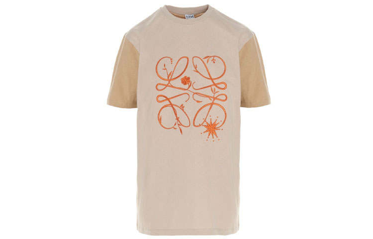 LOEWE SS21 Drop Shoulder Sleeve T Shirt Women's Light Umber