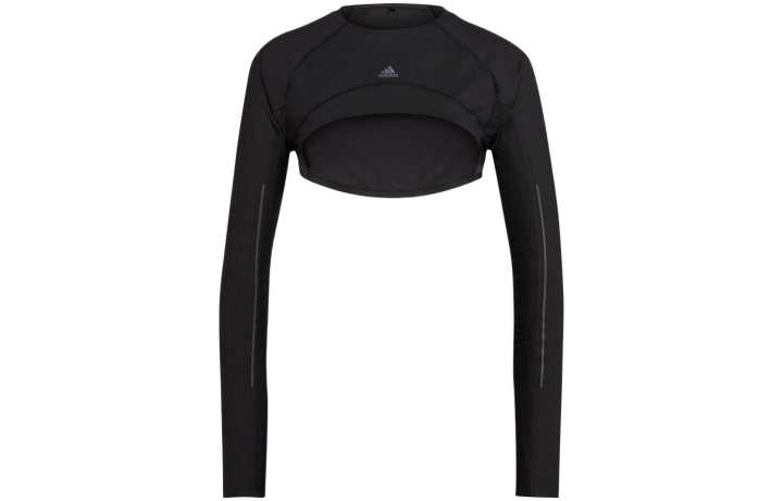 Adidas Adidas Crop Tops Women's Black Crew Neck Moderate