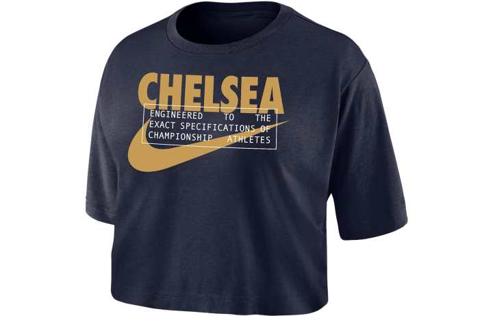 Nike Nike T Shirts Women's Marine Blue Crew Neck Moderate Straight Fit