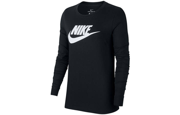 Nike Nike T Shirts Women's Black Crew Neck Moderate Straight Fit