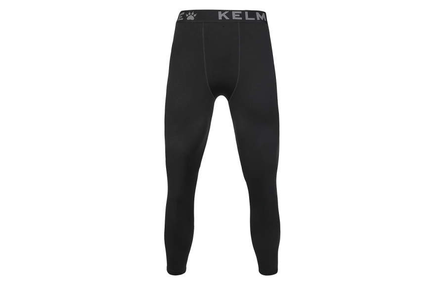 KELME Soccer Ball Training Fitness Fleece Lined Tight Pants Base Layer Sports Pants Unisex Black