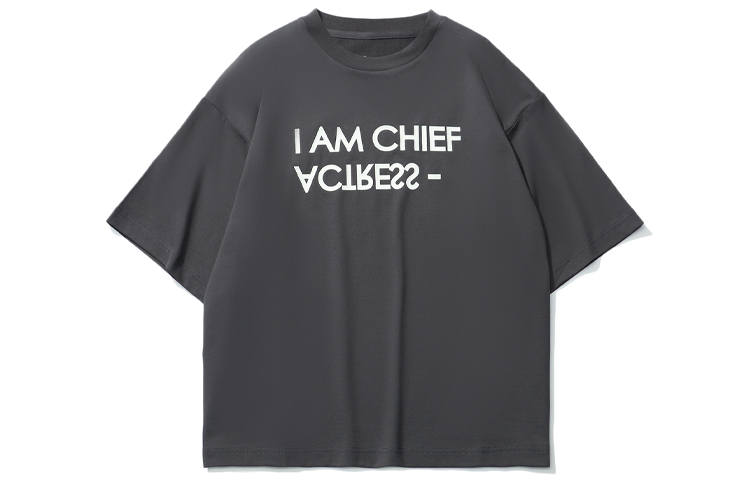 Li-Ning Li Ning Sports Fashion Collection T Shirts Women's Black Pine Gray Crew Neck Moderate Straight Fit