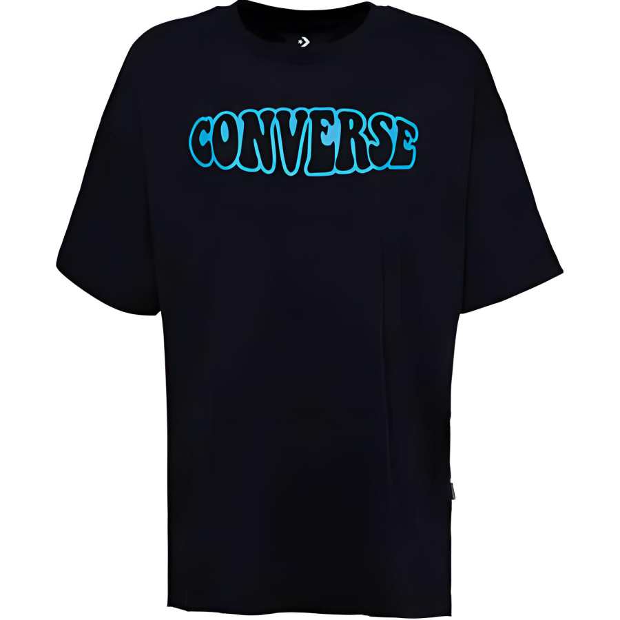 Converse T Shirts Women's Black Crew Neck Moderate