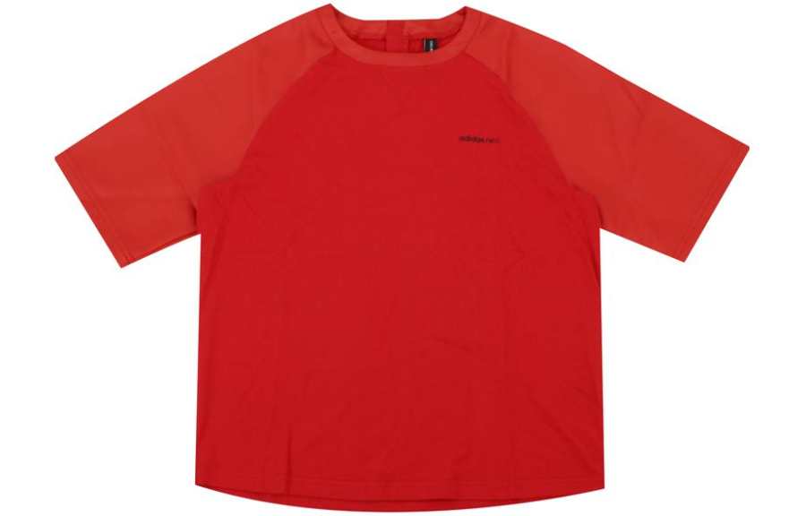 Adidas Neo T Shirts Women's Red Crew Neck Moderate Straight Fit