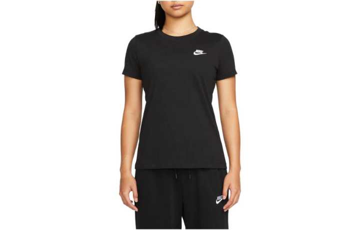 Nike Nike T Shirts Women's Black Crew Neck Moderate Straight Fit