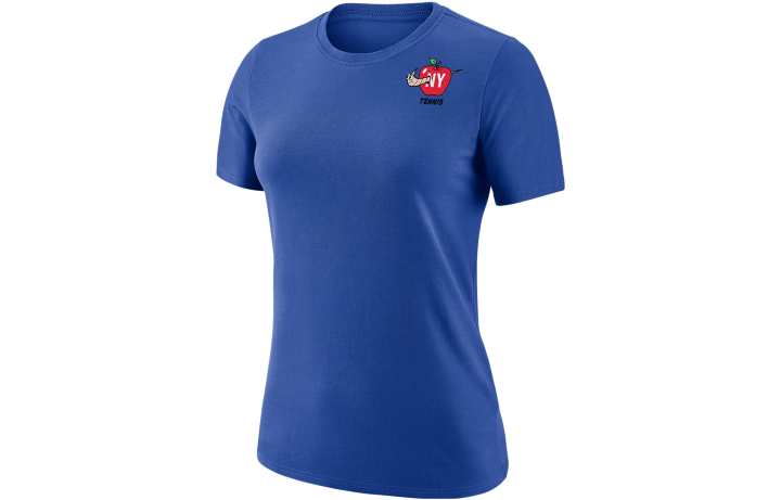 Nike Nike T Shirts Women's Royal Blue Crew Neck Moderate Straight Fit
