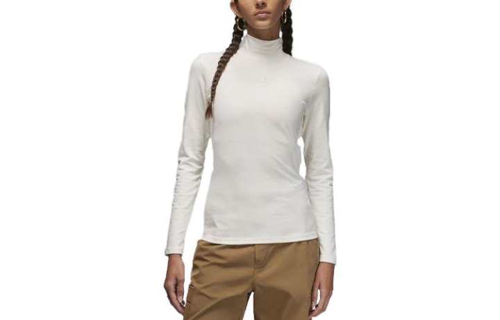 Jordan Jordan T Shirts Women's White Turtleneck Moderate Straight Fit