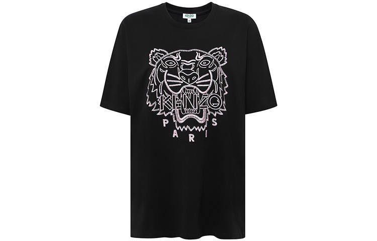 KENZO Classic Tiger Head Regular Sleeve T Shirt Women's Black