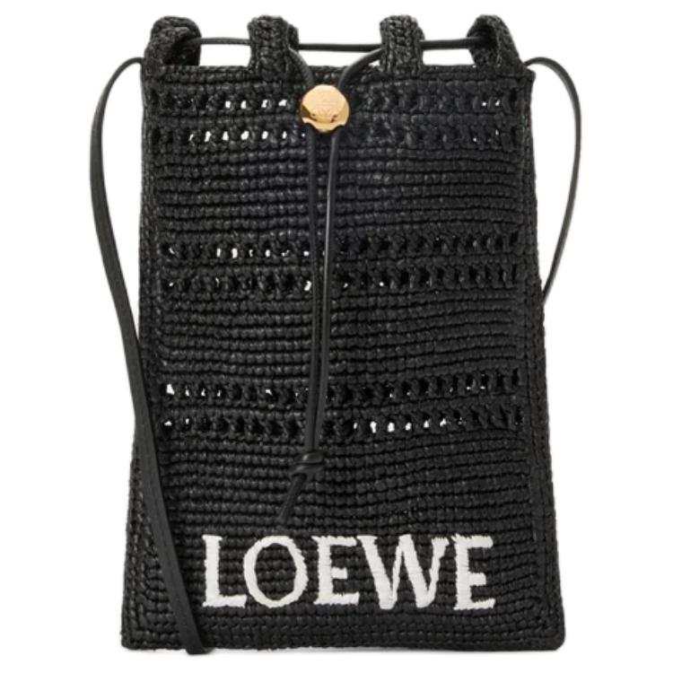 LOEWE Raffia Crossbody Bags Men's Black