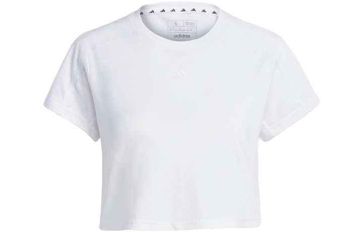 Adidas Adidas Crop Tops Women's White Crew Neck Moderate