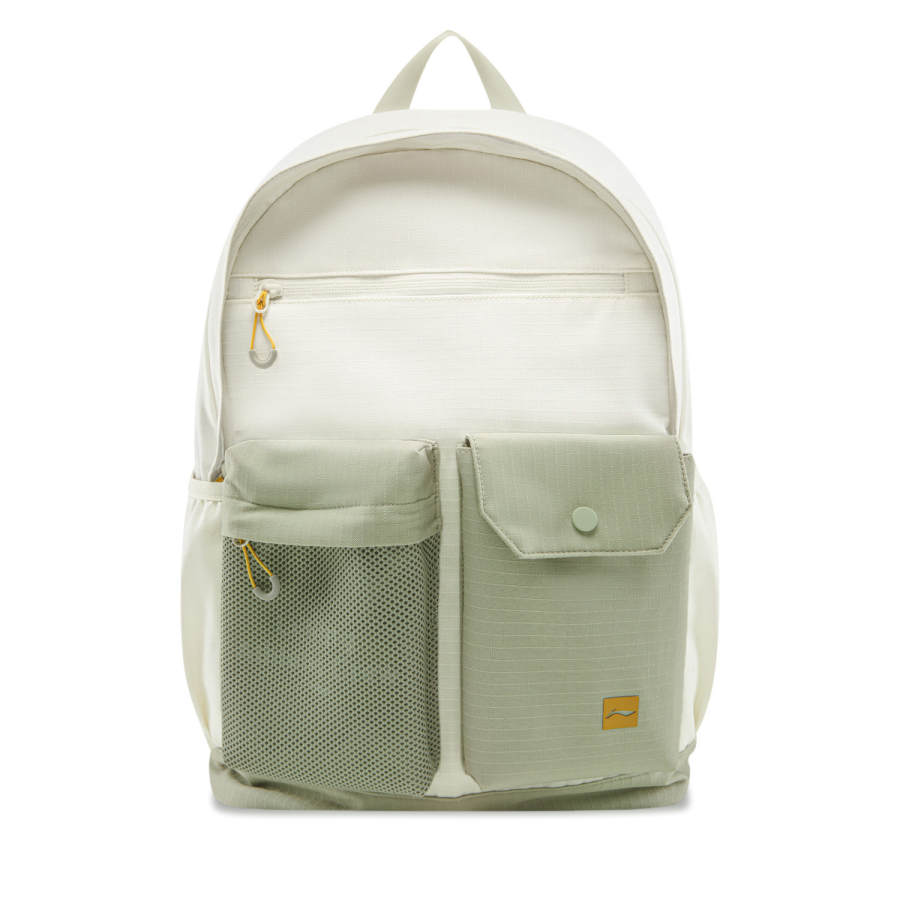 Li-Ning Li Ning Fitness Series Polyester Backpack Unisex Moon White & Light Gray Green