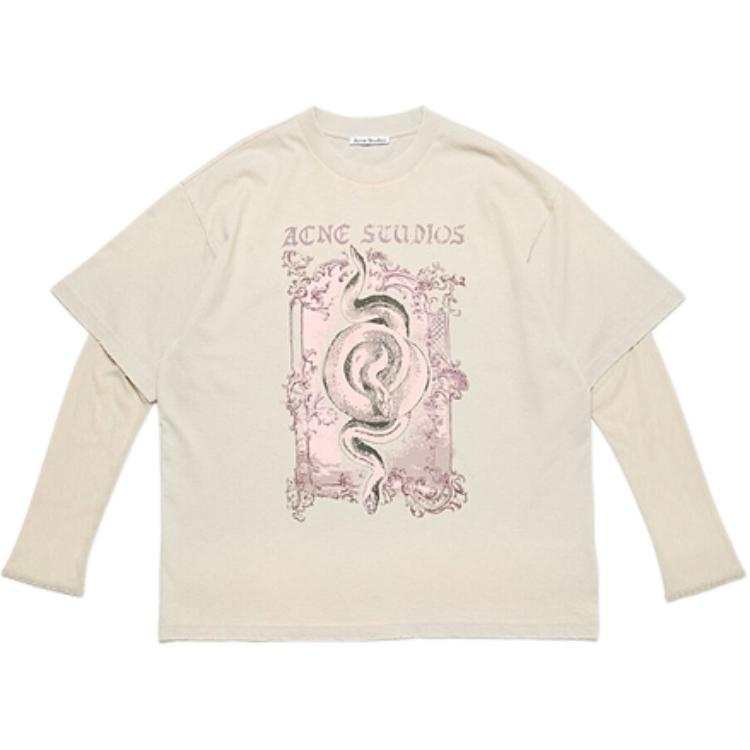 Acne Studios Acne Studios 2024 Fall Winter Collection Drop Shoulder Sleeve T Shirt Women's