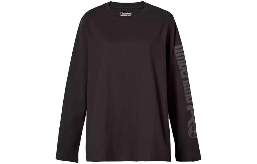 Timberland T Shirts Women's Black Crew Neck Moderate Straight Fit