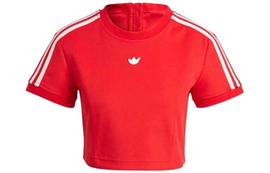 adidas originals Blue Version Logo Patch Cropped T-Shirt