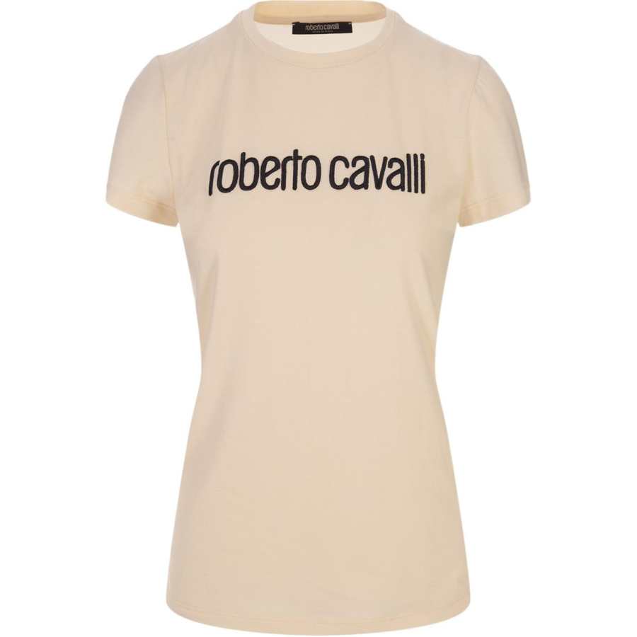 Roberto Cavalli logo-embroidered stretch-cotton T-shirt