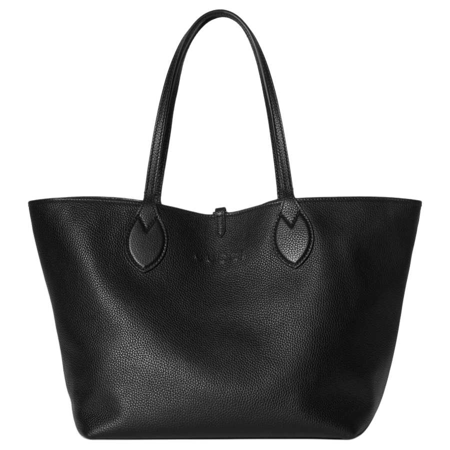 GUCCI Totissima Grain Leather With GG Canvas Shoulder Bag Medium Women's Black