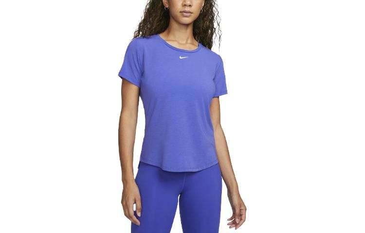 Nike Nike T Shirts Women's Blue Crew Neck Moderate Straight Fit