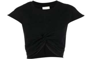 ISABEL MARANT Crop Tops Women's Black Crew Neck Moderate