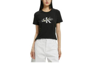 Calvin Klein T Shirts Women's Black Crew Neck Moderate