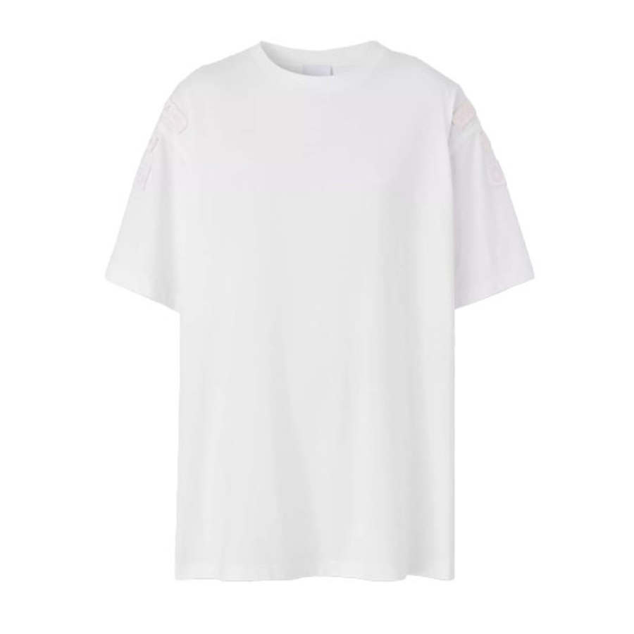 Burberry T Shirts Women's White Crew Neck Moderate Straight Fit