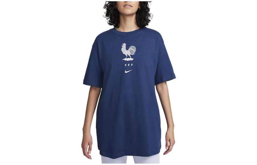 Nike Nike T Shirts Women's Blue Crew Neck Moderate Straight Fit