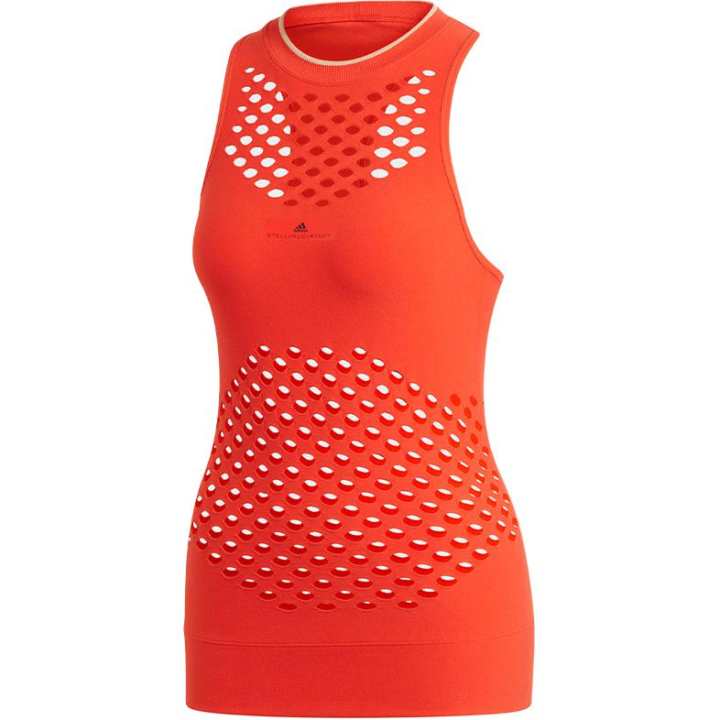 Adidas Adidas Tank Tops Women's Red Crew Neck Moderate Racerback