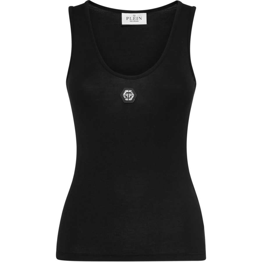 Philipp Plein logo-appliquéd cotton tank top