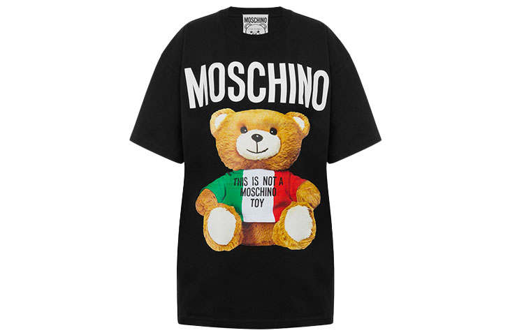MOSCHINO Drop Shoulder Sleeve T Shirt Women's Black