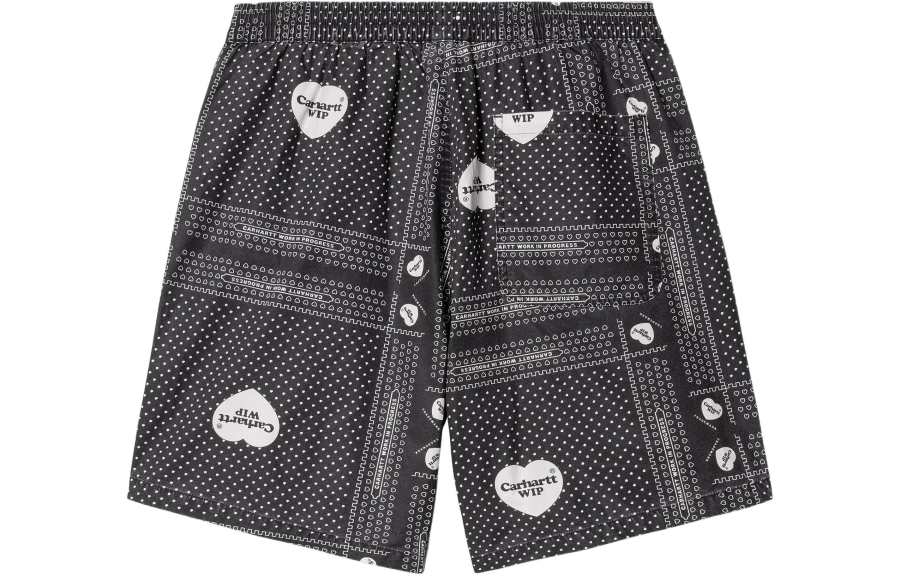 Carhartt WIP SS24 Heart Bandana Short Casual Shorts Men's Black