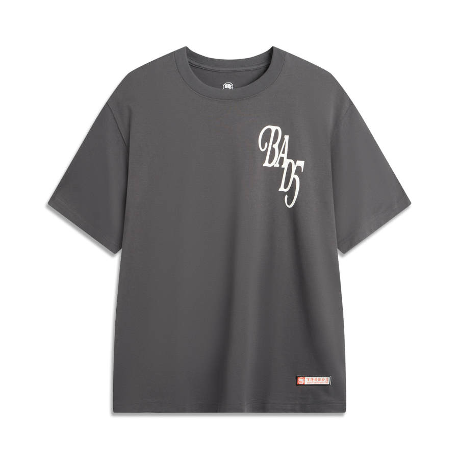 Li-Ning Li Ning T Shirt Men's Black Pine Gray