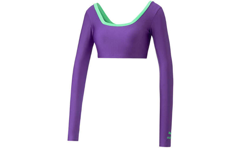 PUMA Crop Tops Women's Purple Moderate