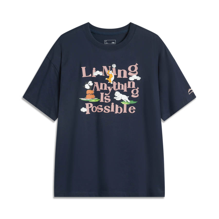 Li-Ning Li Ning Sports Life Collection T Shirt Women's Outer Space Blue