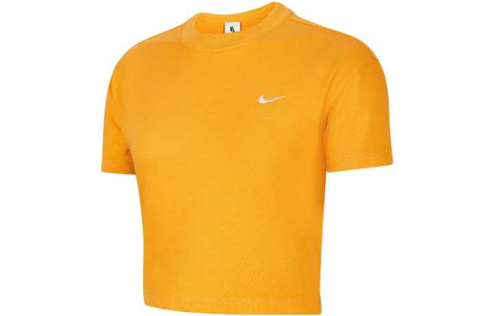Nike Nike Crop Tops Women's Yellow Crew Neck Moderate