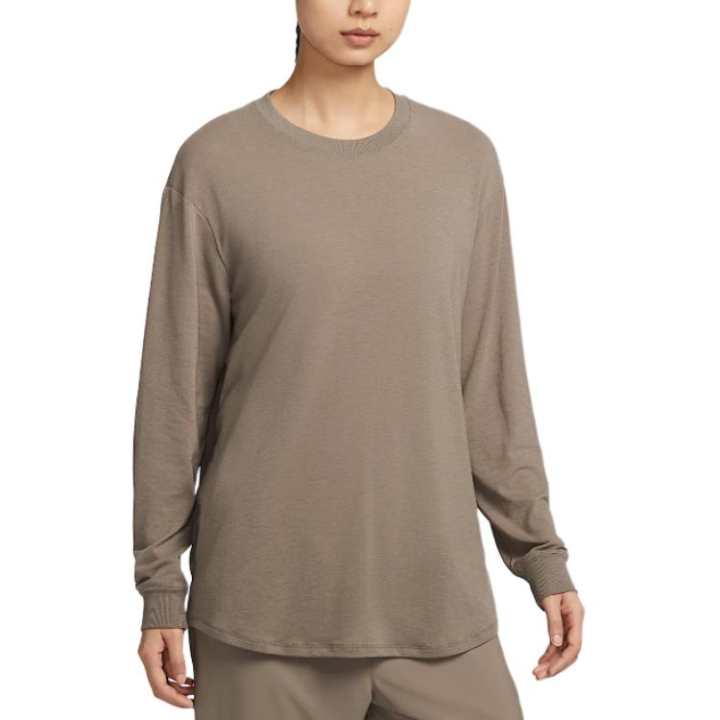 Nike Nike Dri Fit FW24 Drop Shoulder Sleeve T Shirt Women's Mink Brown
