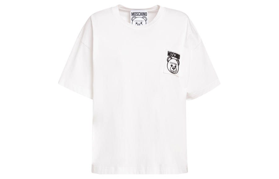 MOSCHINO T Shirts Women's White Crew Neck Moderate Straight Fit