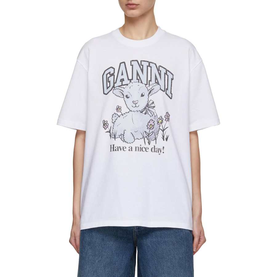 GANNI T Shirt Women's Bright White/Bright White