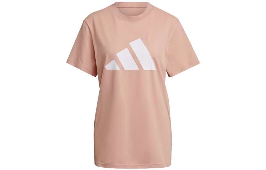 Adidas Adidas Future Icons T Shirts Women's Pink Crew Neck Moderate Straight Fit