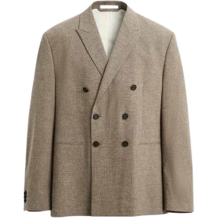 ZARA Business Suits Men's Brown Suit Collar Moderate Business Suit