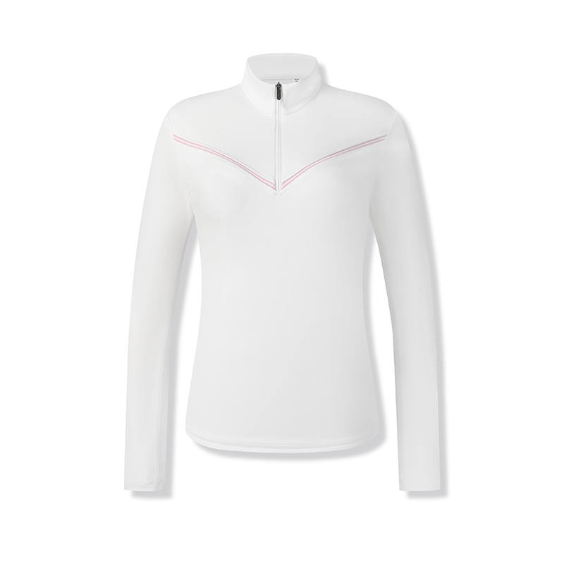 FILA T Shirts Women's Jade White Stand Collar Moderate