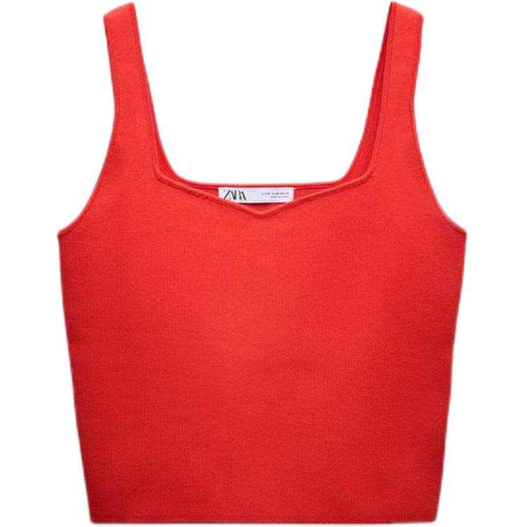 ZARA Tank Tops Women's Red Moderate