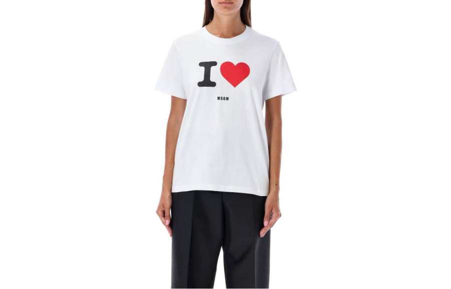 MSGM MSGM Regular Sleeve T Shirt Women's White