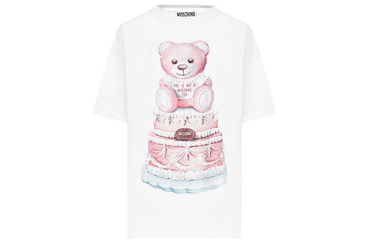MOSCHINO T Shirts Women's White Crew Neck Moderate Straight Fit