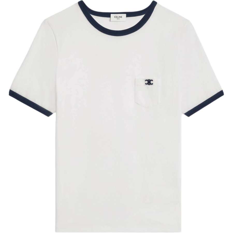 CELINE CELINE Logo Embroidered Crewneck T-Shirt