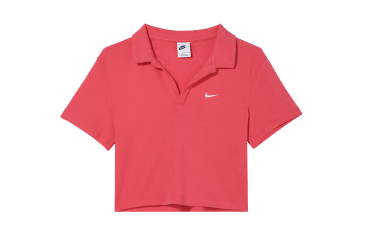 Nike Nike T Shirts Women's Pink Lapel Moderate Straight Fit