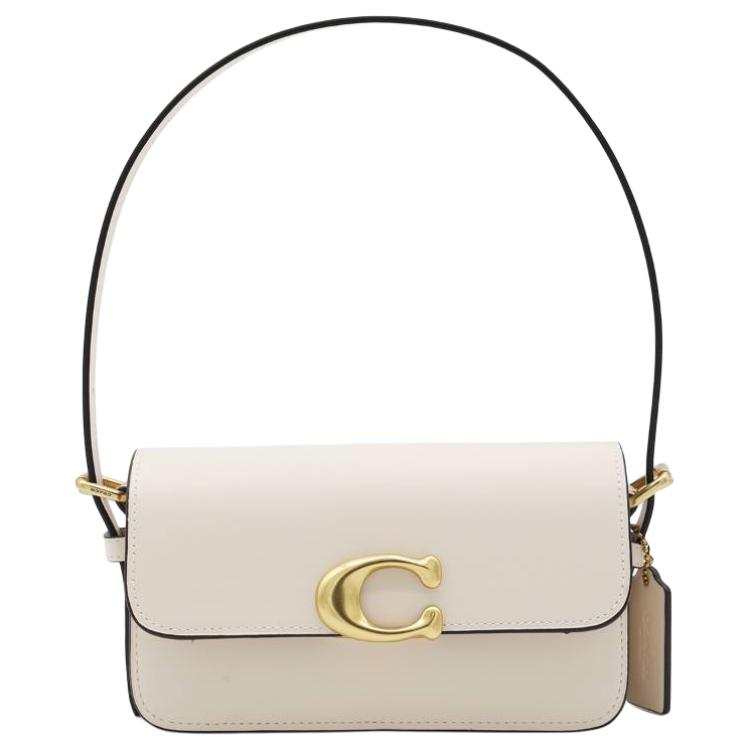 COACH Cow Leather One Shoulder Handbag Small Women's Ecru