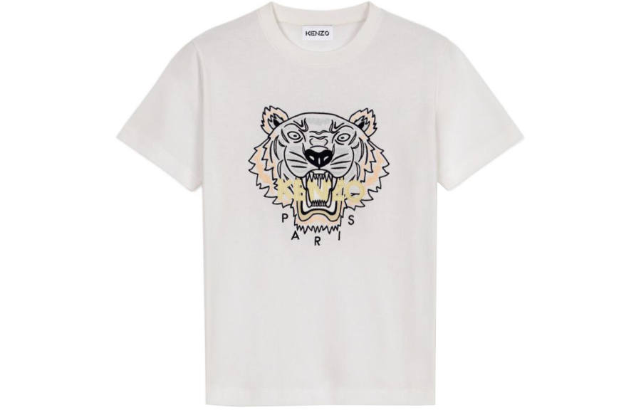 KENZO T Shirts Women's White Crew Neck Moderate Straight Fit