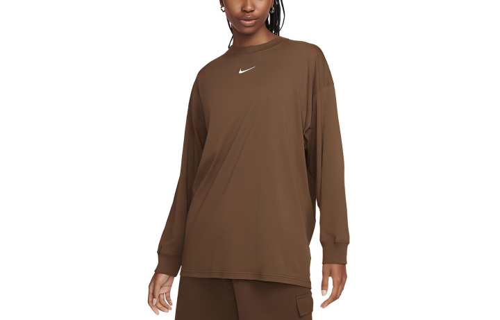 Nike Nike Drop Shoulder Sleeve T Shirt Women's Brown