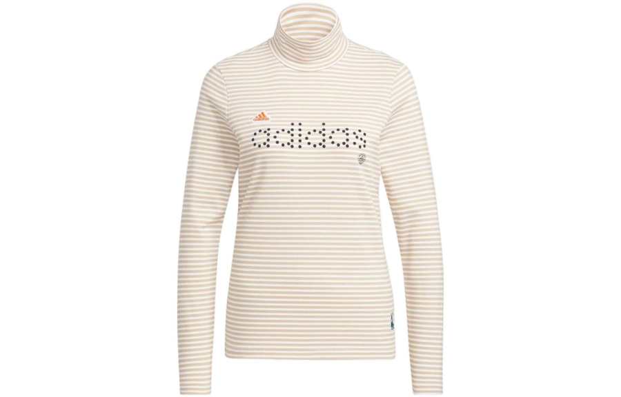 Adidas Adidas T Shirts Women's White Turtleneck Moderate Straight Fit