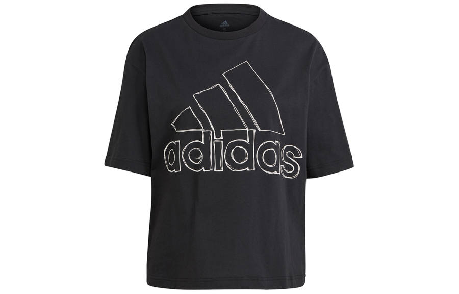 Adidas Adidas Drop Shoulder Sleeve T Shirt Women's Black