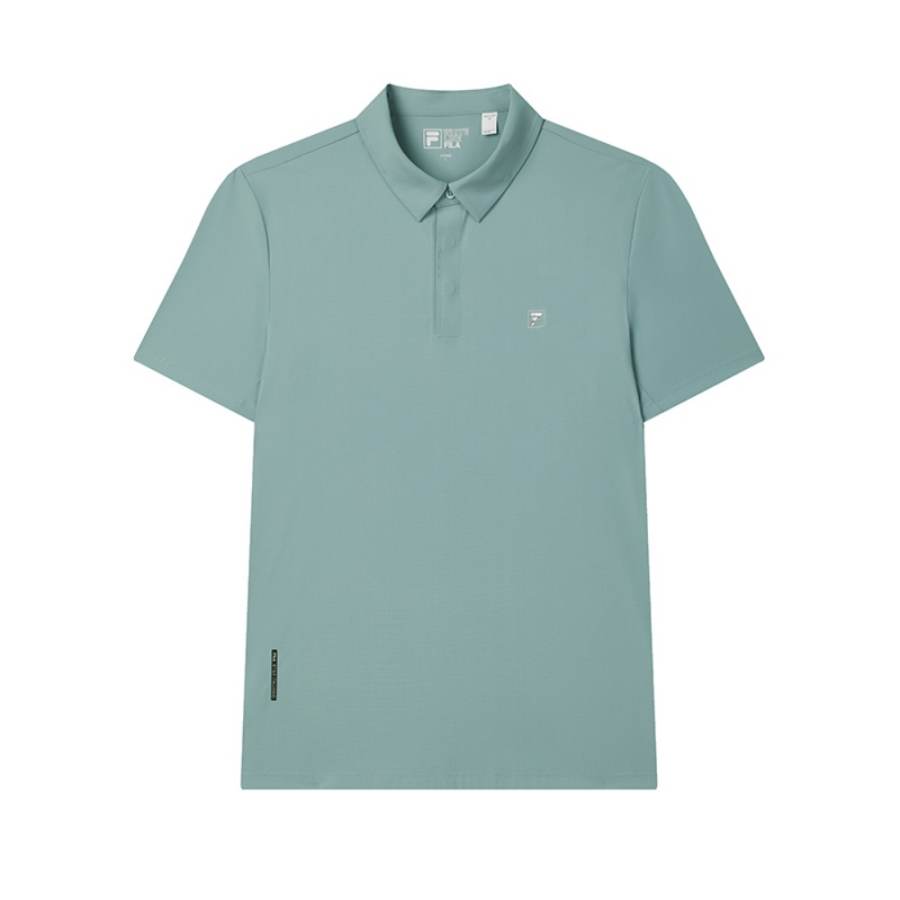 FILA WHITE Polo Shirt Men's Mineral Blue